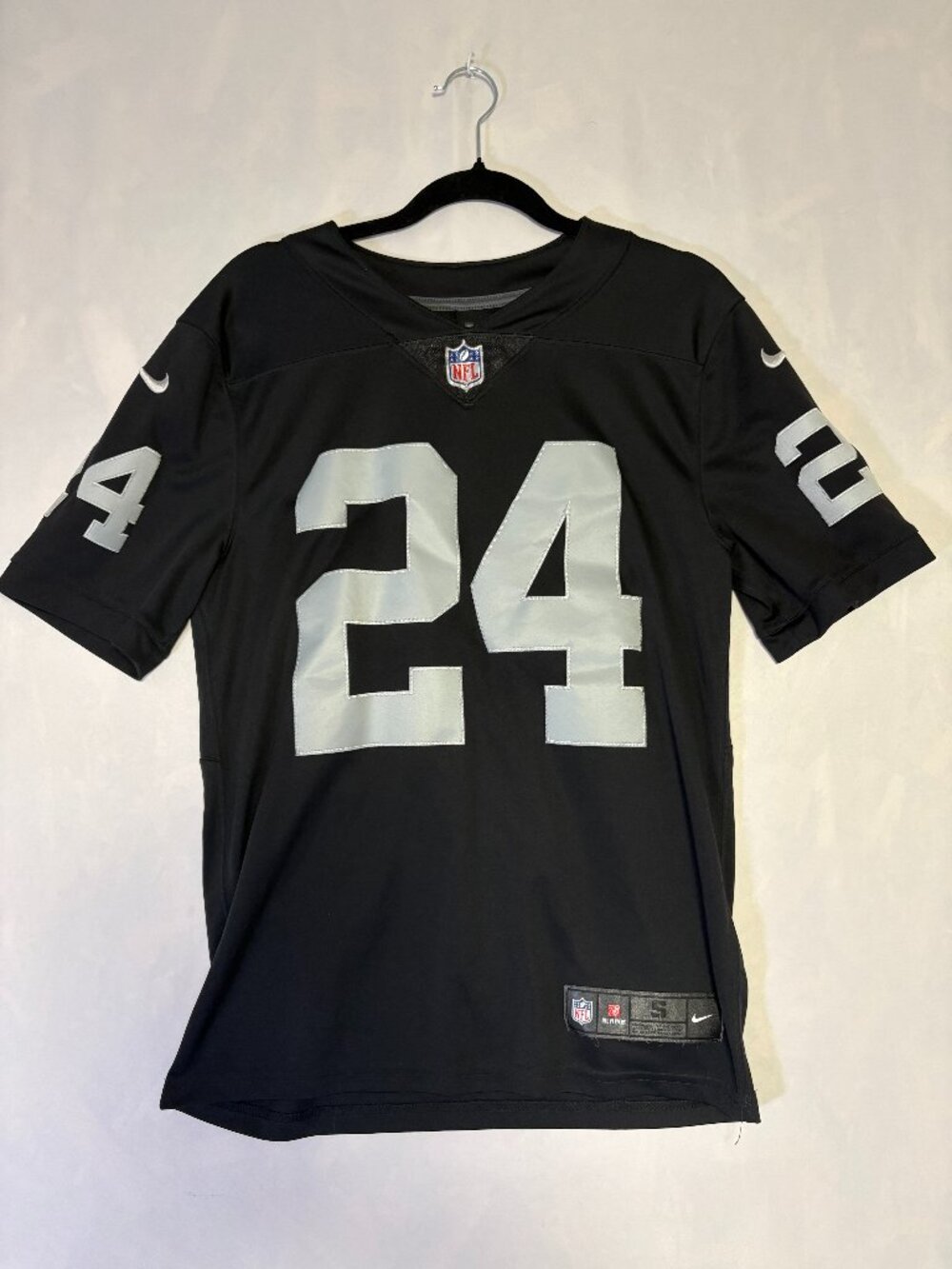 Nike Las Vegas Raiders #24 Marshawn Lynch NFL Jersey Black Size S